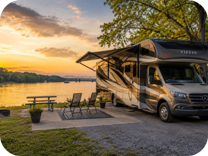 Spacious full hookup RV sites at Roses RV River Resort in Millbrook, Alabama
