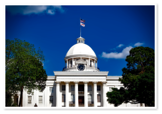 An outside view of the Alabama State Capitol in Montgomery